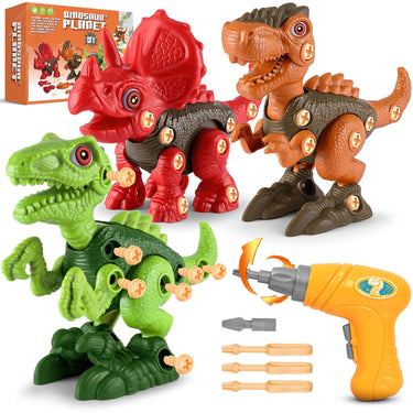 DinoBuild | Build your own adventure - Educational dinosaur construction set with screws & drill machine